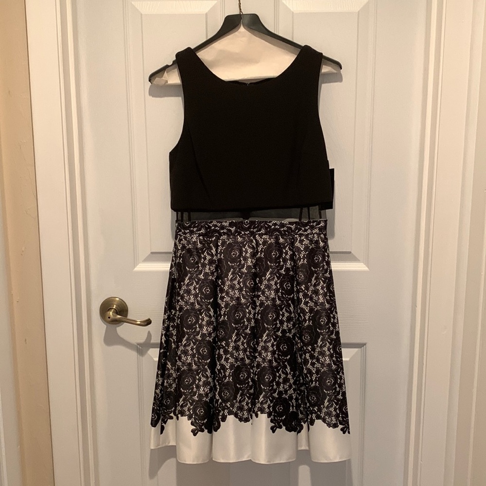 Black and White appearance of two piece, but a one piece beautiful dress
